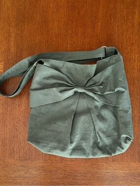 Olive Green Bow Front Crossbody Bag